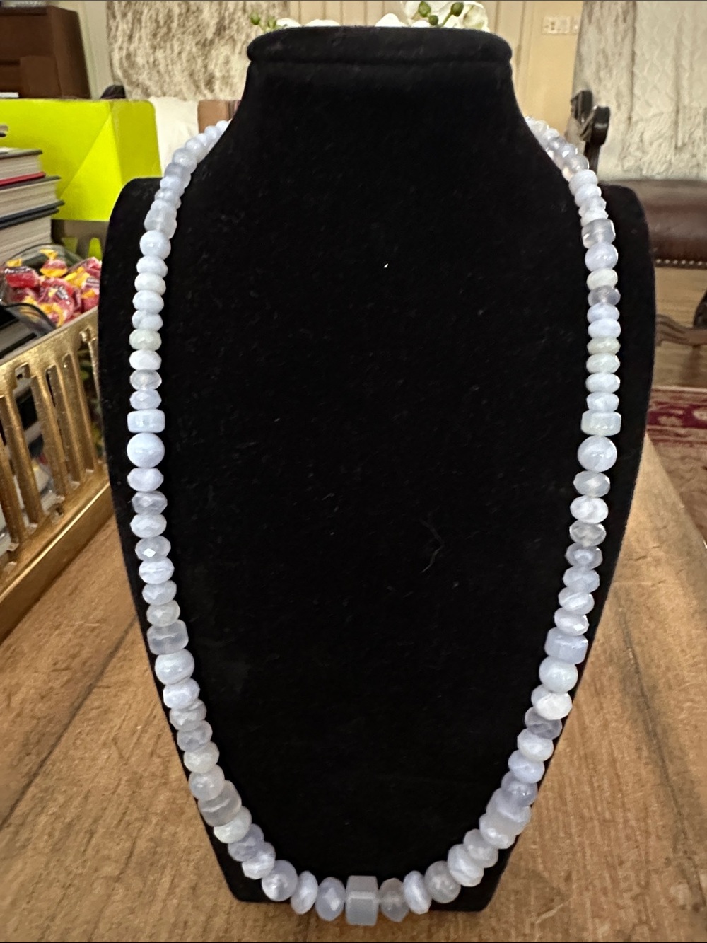 Jay King Light Blue Chalcedony Beaded Necklace